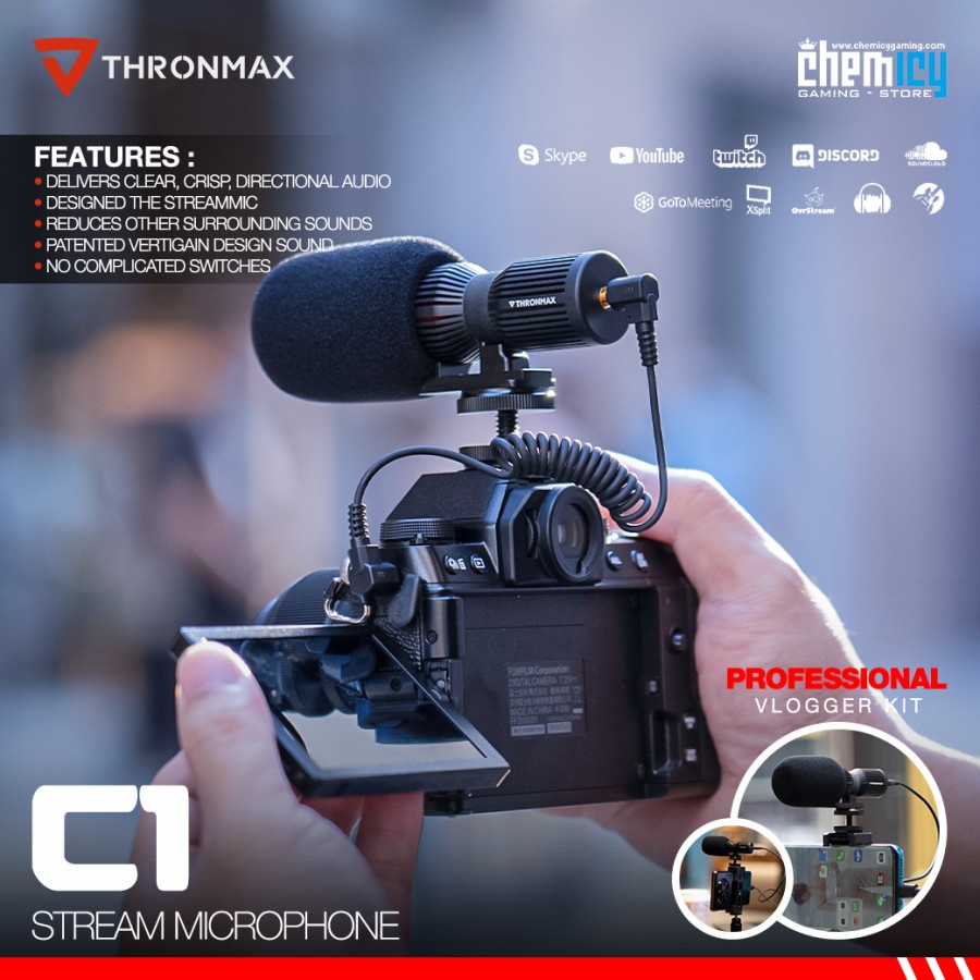 Thronmax C1 Stream Mic Vlogging Kit with Tripod Mobile Microphone