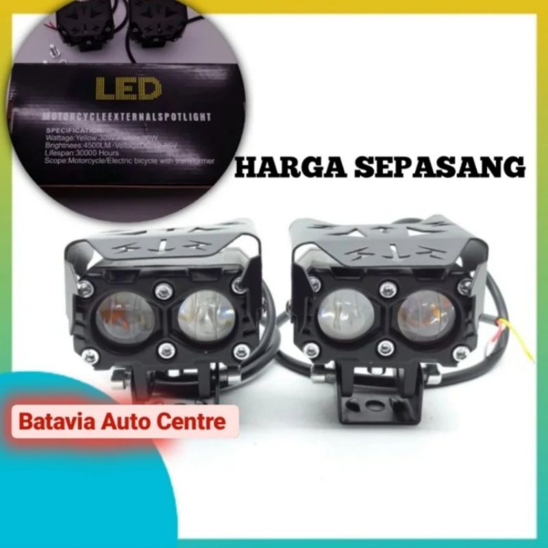 Lampu Tembak/Lampu Sorot LED Motor Mobil 2 Mata Super Terang Terlaris