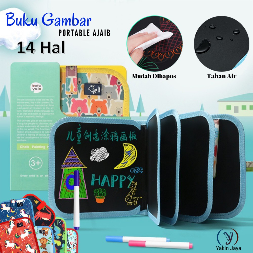 Buku Gambar Portable Ajaib Bisa Dihapus 14 Halaman