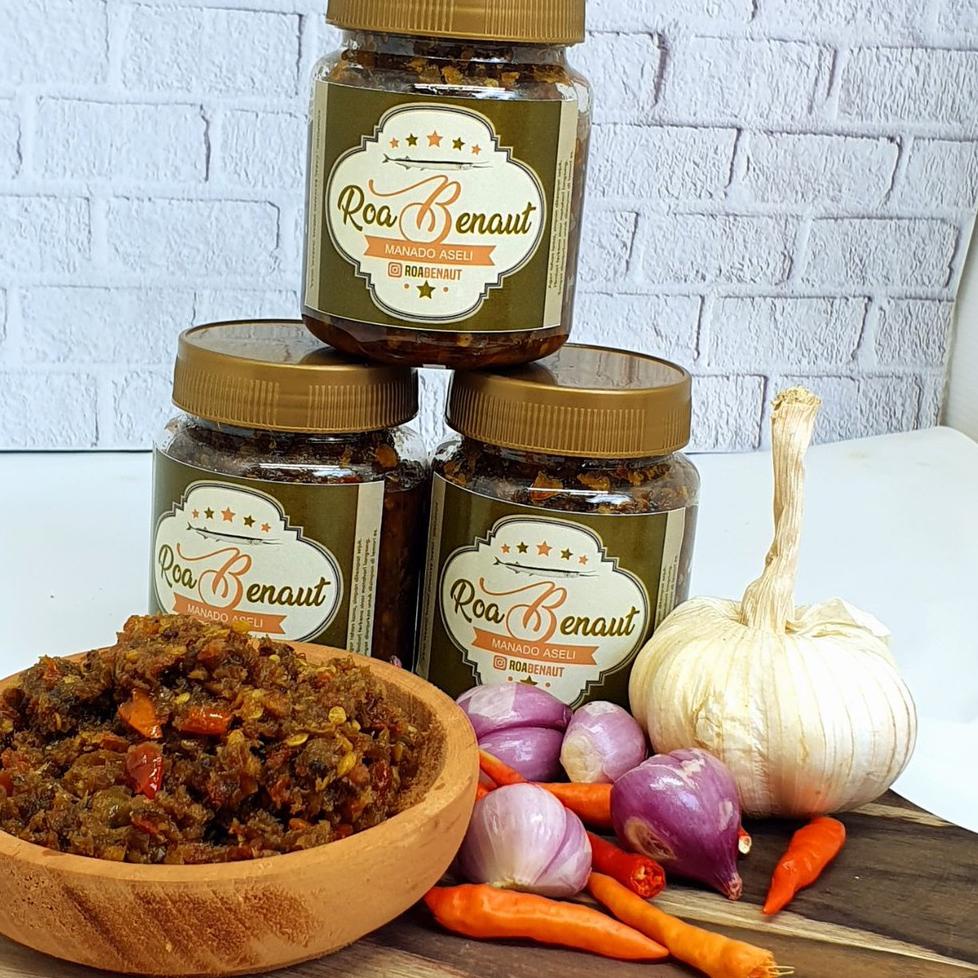 

[KODE BPKOQ] Sambal Roa Asap Manado Tanpa MSG - Sambel Ikan Roa Pedas 200 gram