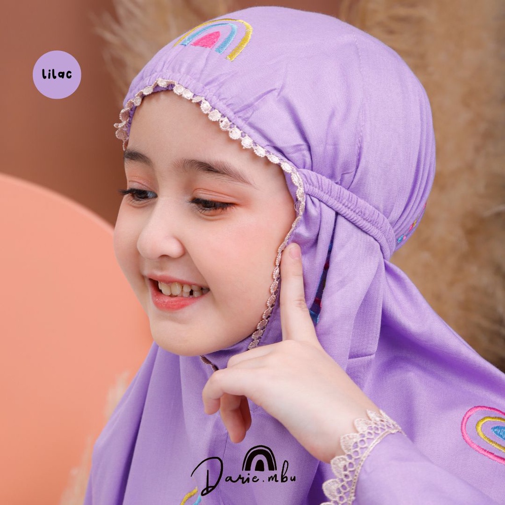 Mukena Anak Tanggung Remaja Bordir Rainbow  Tas Cantik Pelangi Katun Rayon Premium