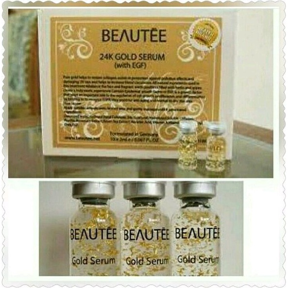 BEAUTEE 24K GOLD SERUM 1 BOX SERUM ANTI PENUAAN SERUM ORIGINAL SERUM BEAUTEE MELINDUNGI PENUAAN