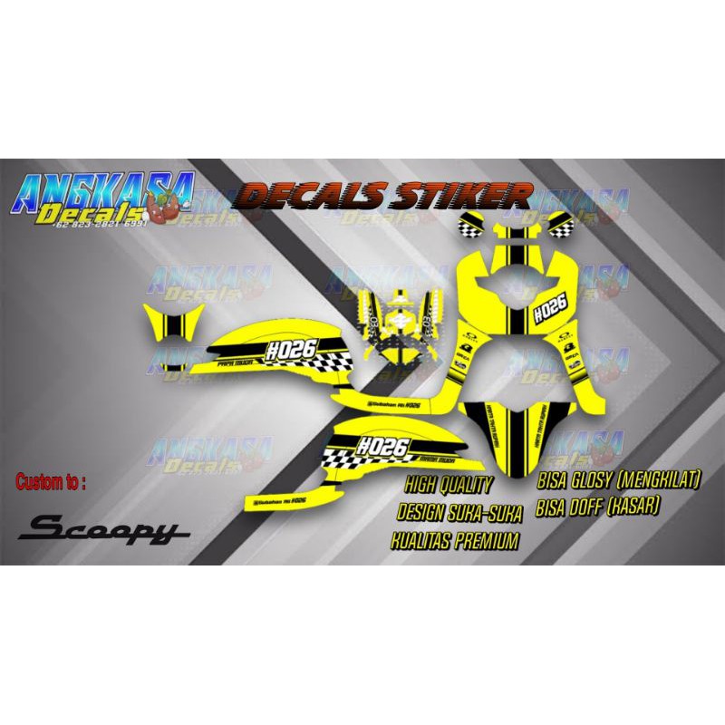 Decal sticker stiker scoopy kuning start