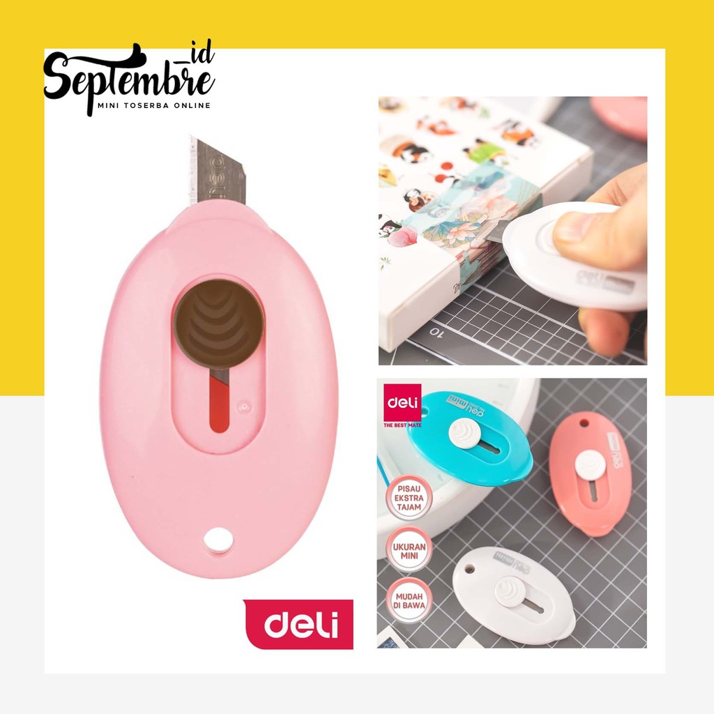 

Deli Mini Cutter Cutter Mini Deli Cutter Portable Pemotong Kertas Paper Cutter - Pink