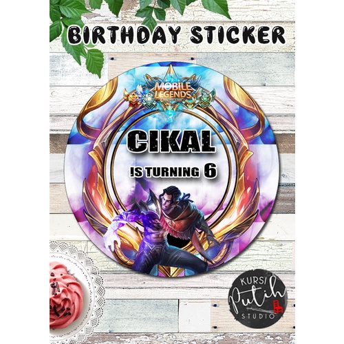 

custom sticker birthday ulang tahun bento tema mobile legend