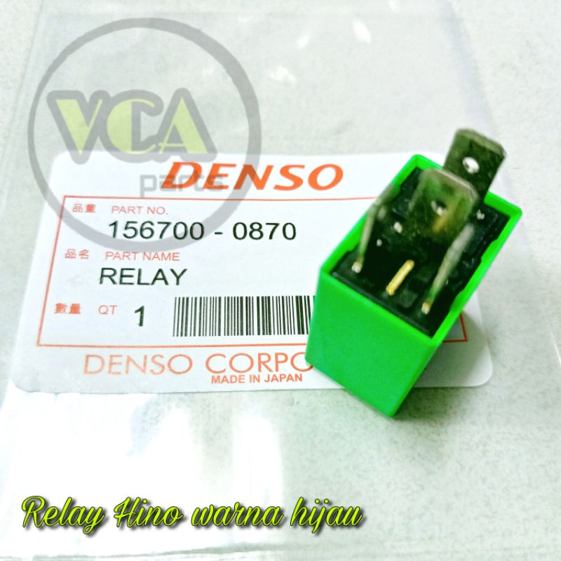 RELAY HINO/HO7C/RANGER/LOHAN 24V KAKI 4 (4P) WARNA HIJAU