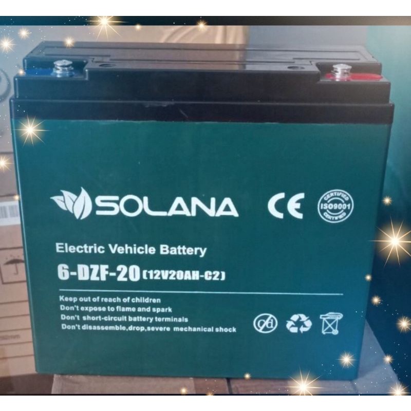 aki vrla Solana 12v 20ah 6DZF-C2 sepeda listrik