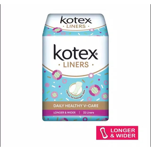 Kotex Fresh Liner Longer and Wider Antibacterial 32s