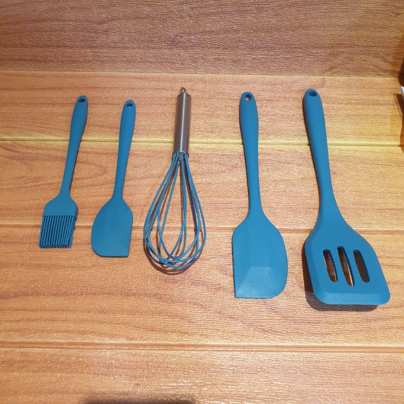 Spatula Sillicon Set isi 5pc / Spatula Set Murah / Easy Baking isi 5pc / Perlengakapan Kue