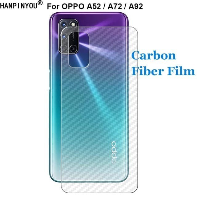 Oppo A92 / A52 Back Skin Carbon Anti Gores Belakang