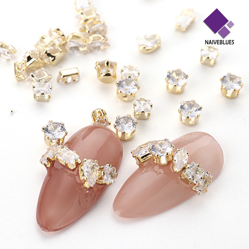 1 Set Ornamen Kuku 3D Bahan Metal Anti Karat Untuk Manicure