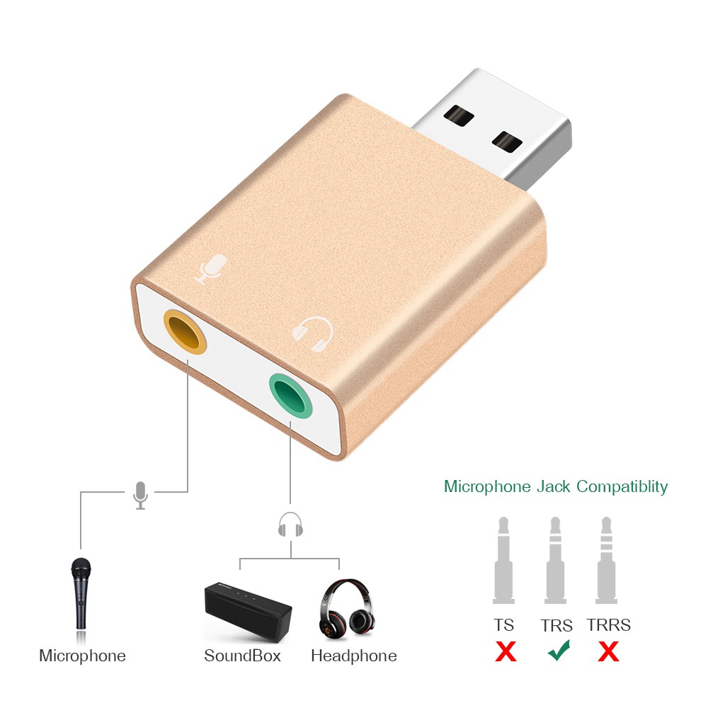 External USB Sound Card 3D Audio 7.1 - OMUAF7BK Black