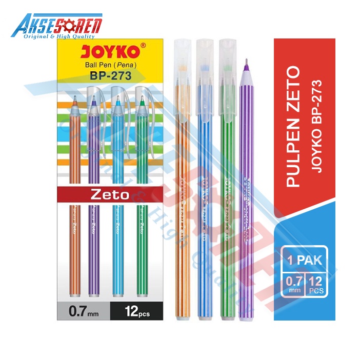 

Pulpen Zeto Joyko [BP-273/1 Pack] / Ball Pen 1 Pak / Ballpoint / Bolpoin Joyko / Pena 1 Lusin