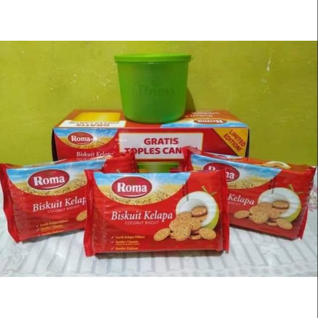 

Biskuit Roma Kelapa Free Toples / Gratis Toples / Roma kelapa