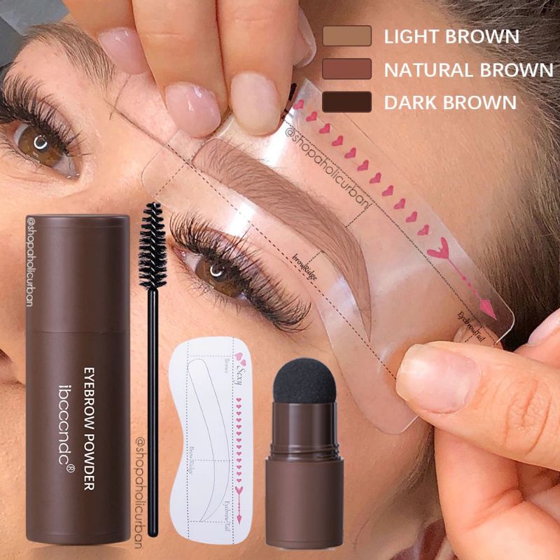 Eyebrow Powder Cetakan Alis Instan - Kosmetik Wanita - Eyebrow Stamp Alis - Stempel Alis Waterproof FREE 10 Model Cetakan Alis