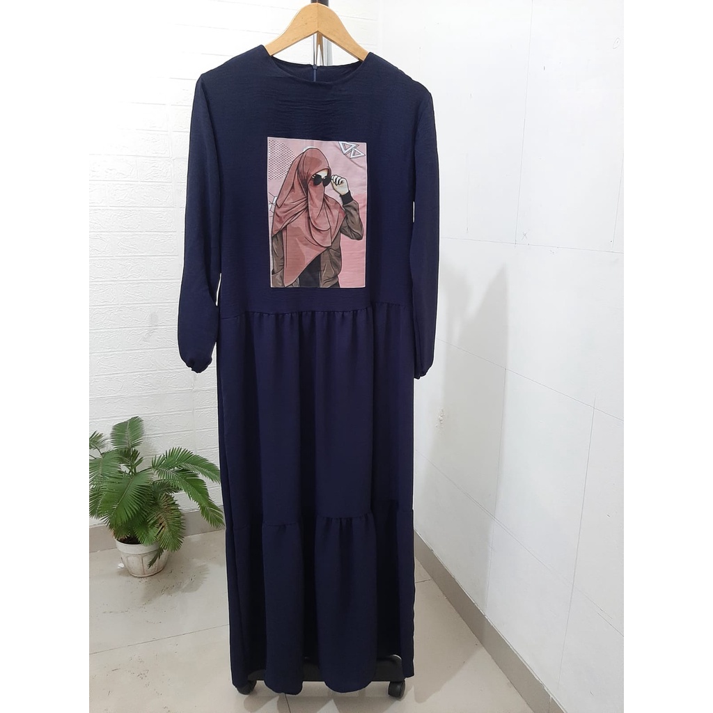 GAMIS WANITA SORAYA DRESS WANITA GAMIS BAHAN CRINKLE APLIKASI SABLON GAMIS CRINKLE WANITA TERBARU 2023 KEKINIAN / DRESS WANITA APLIKASI SABLON / MAXI DRESS JUMBO LENGAN PANJANG / BAJU MUSLIM WANITA MODERN