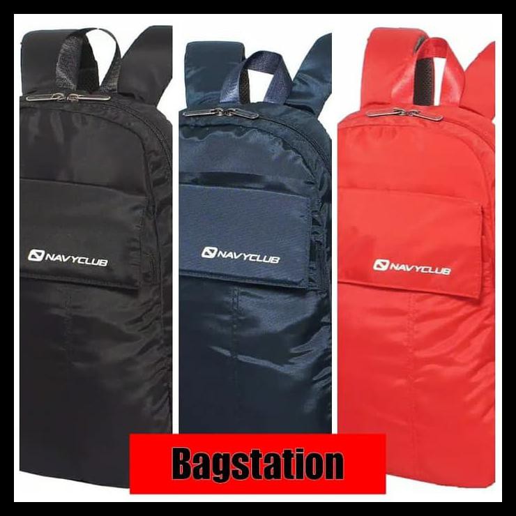 MODEL TERKINI TAS RANSEL IMPORT KULIAH CASUAL TRENDY PRIA WANITA NAVY CLUB 5915 ORI - MERAH PRODUK