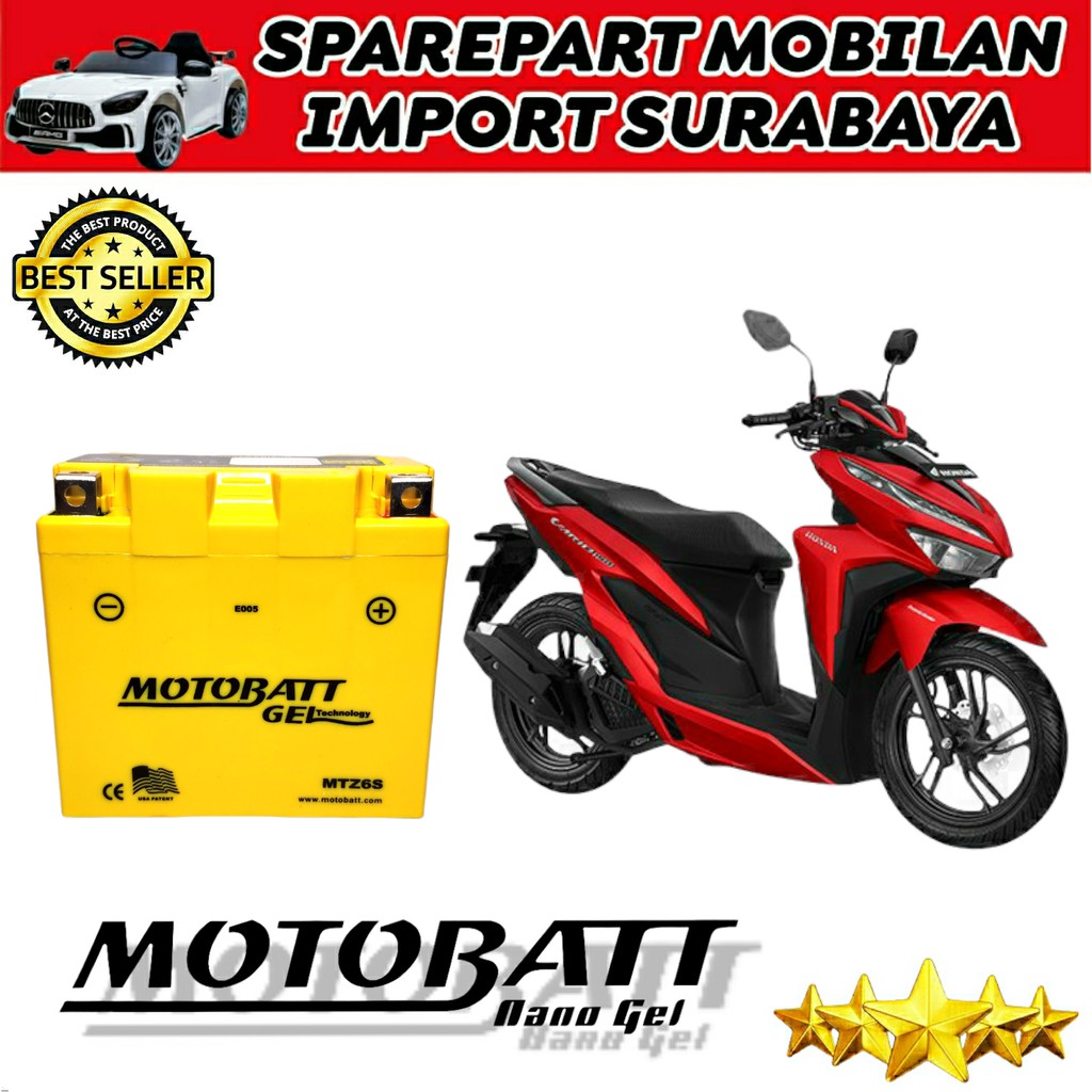 AKI KERING ASLI PROMO MOTOBATT MTZ6S ORIGINAL ACCU MOTOR HONDA VARIO SATRIA SCOOPY YTZ6V GTZ6S CBR