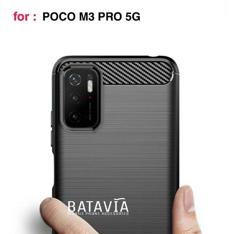 Soft Case Xiaomi Poco M3 Pro 5G Case Ipaky Rugged Black Carbon
