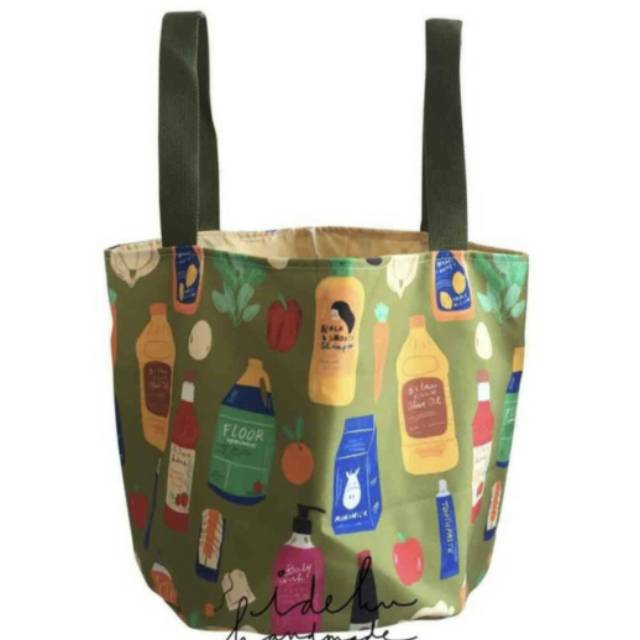 Ideku Handmade tas sayur Grocery Green