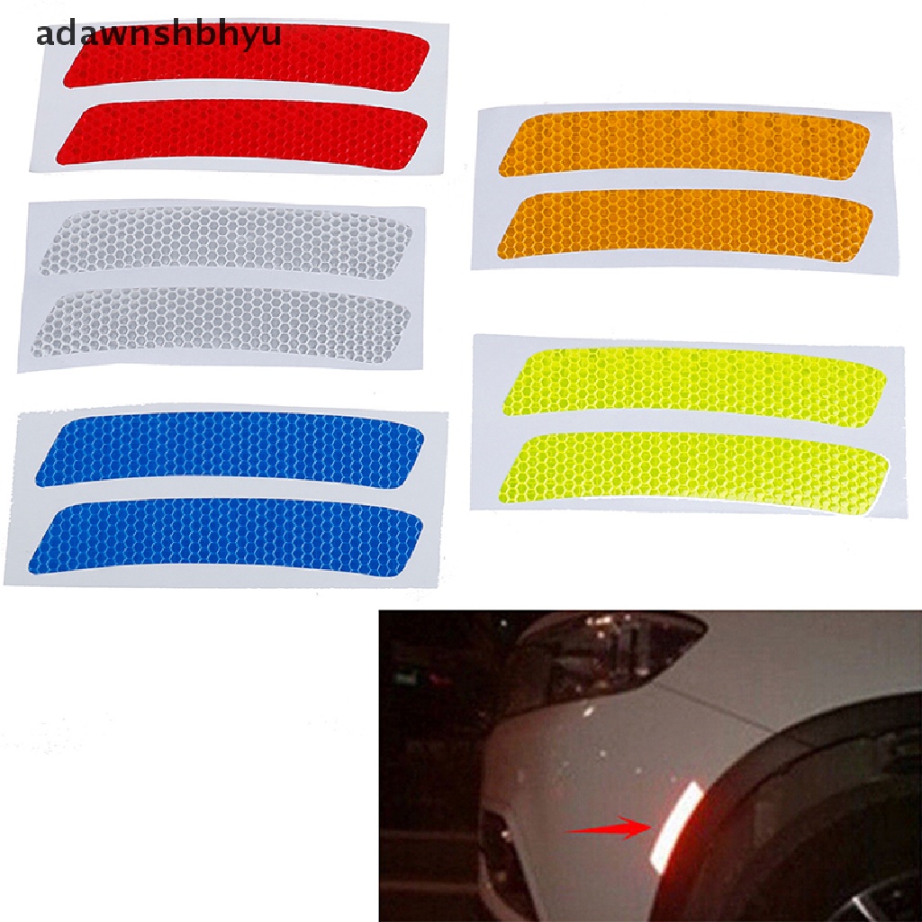 Adawnshbhyu 2Pcs Stiker Stiker strip Peringatan Reflektif bumper Mobil