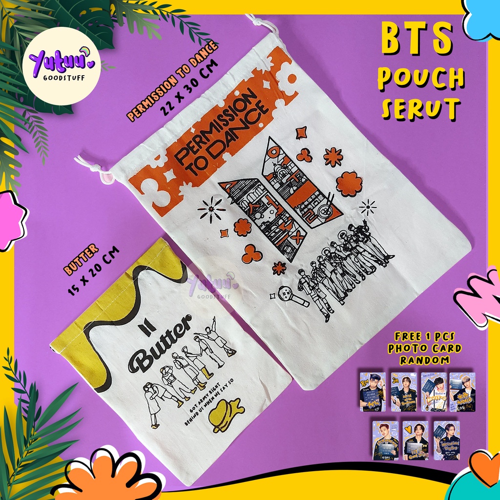 BANGTAN BUTTER POUCH SERUT / KPOP POUCH / POUCH SERUT/ PPOUCH SERBAGUNA