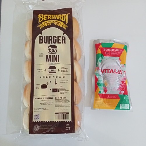 [Paket] Roti Burger Mini Bernardi 20pcs dan Vitalia Burger Beef 20pcs