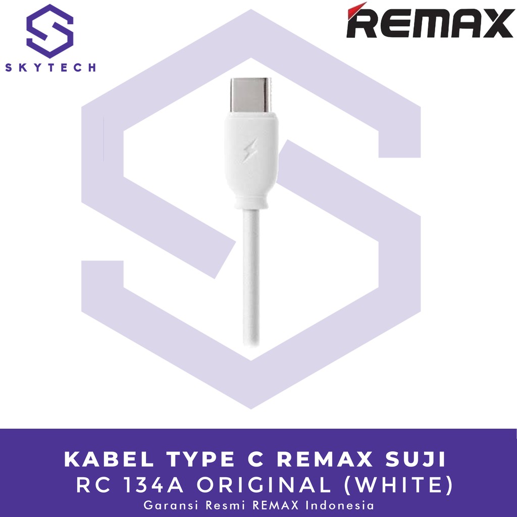 KABEL TYPE C REMAX FAST CHARGING SUJI 1M WHITE RC 134A ORIGINAL GARANSI RESMI