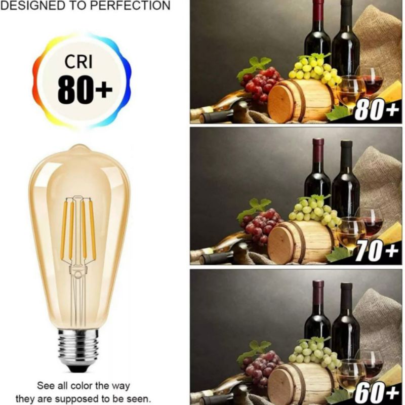 Lampu Filamen LED ST64 / G95 Bulb 4W Bohlam Edison Lampu Hias Cafe Dekorasi Mewah dan Elegant