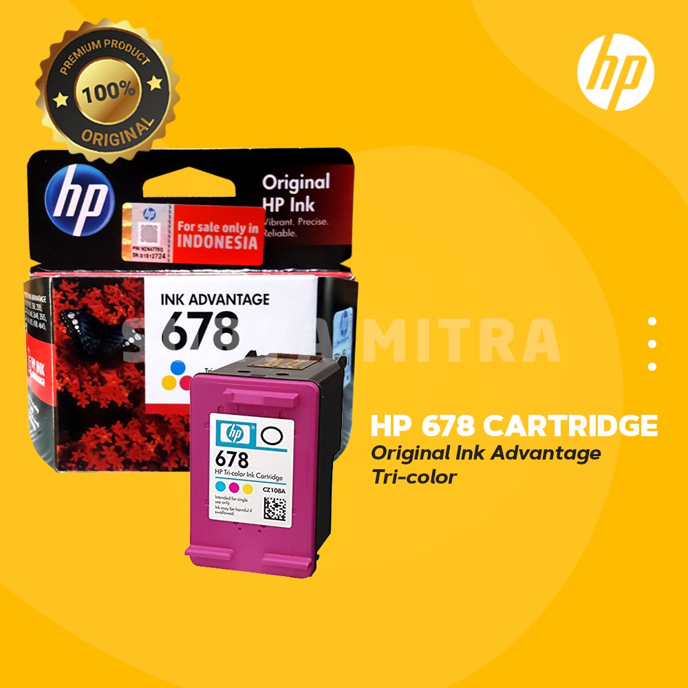 Tinta HP 678 Ink Colour Cartridge - For 1515, 2545 Color Original