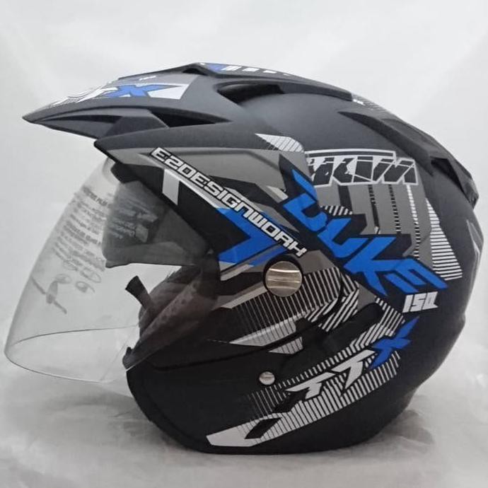 ●BARANG BERKUALITAS● HELM DMN DOUBLE VISOR DUKE BIRU DOFF BUKAN BXP KYT INK GM NHK JPN DISKON