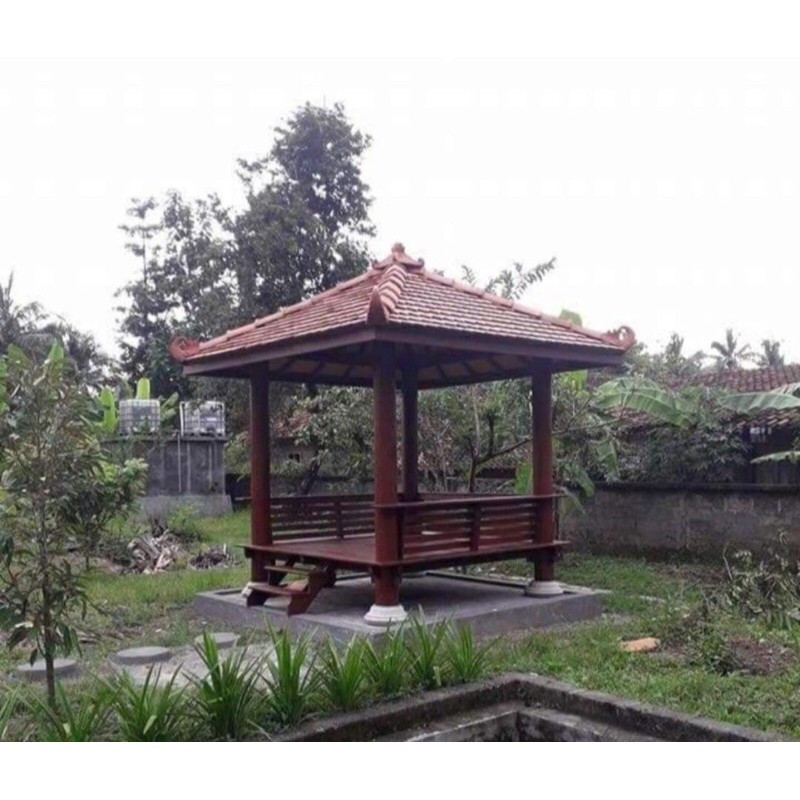 Gazebo Minimalis Kayu Glugu