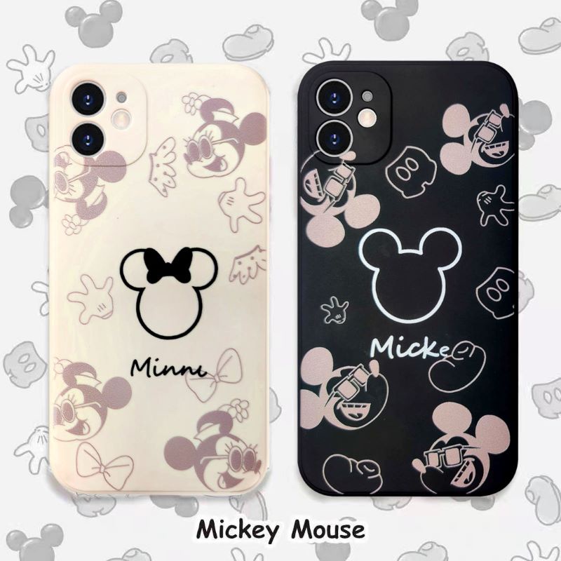 Case for Vivo Y21 2021 Y33S  Y21S Y12 Y12S Y53S Y51A Y31 2021 Y53 Y51 Y91C Y17 Y15 Y91 Y50 Y30 Y30I Y12i Disney Mickey and Minnie Frosted Right Angle Soft Shell Cute Cartoon Cover