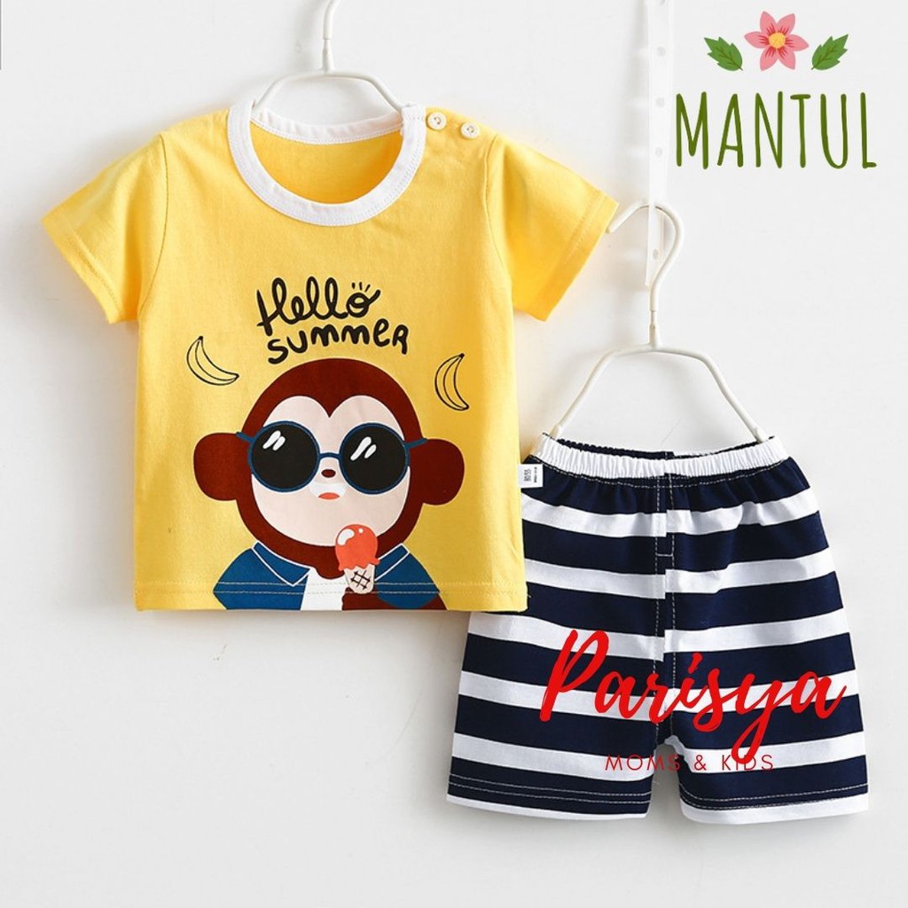 0-18 Bulan Setelan Harian Bayi Mantul / Pakaian Bayi / Jumper Import Anak (Parisya SHI-07LY)-SHI-07M