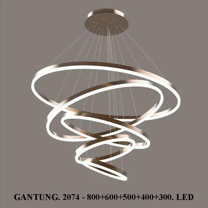 LAMPU GANTUNG 5 RING MINIMALIS LED 3 WARNA