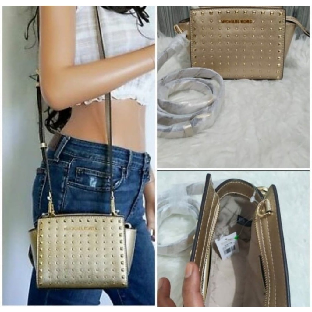 Tas Michael Kors MK Selma Mini Stud Crossbody New Original