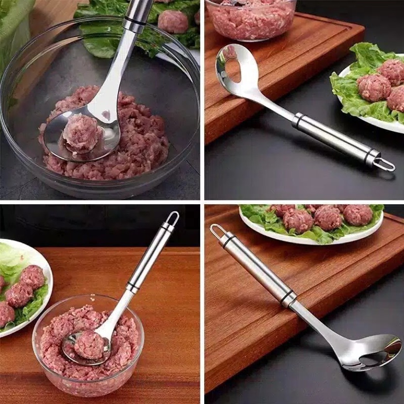 Sendok cetak Bakso Bahan Stainless Steel Tebal Anti Lengket meat ball maker spoon