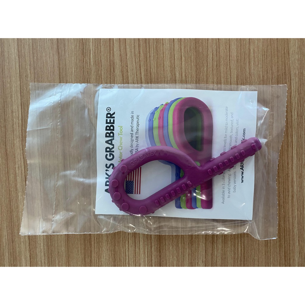 Ark Textured Grabber Original Oral Motor Chew Tool, Alat Gigit/Kunyah Anak (Teether) dengan tekstur untuk latihan wicara - Therapy Tools