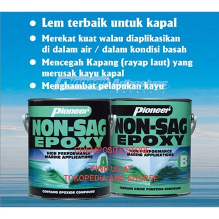 PIONEER epoxy non-sag kemasan pint 1600gr = 795gr+800gr