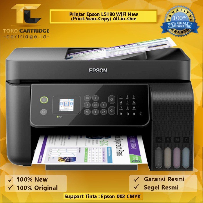 Printer Eco Tank Epson L5190 5190 Print Scan Copy Wifi ADF Fax A4 New