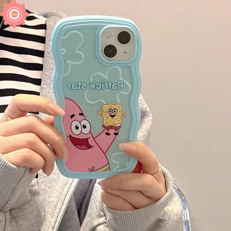 Casing Kartun Untuk Samsung A14 A04S A52 A32 A04 A04E A50 A13 A03s A51 A52s A20 A30 A20S A53 A33 A22 A31 A12 A23 A50s A03 A30 A11 A21s A02s Patrick Star Spongebob Wavy Edge Soft Case