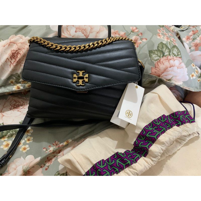 Tas Tory Burch Black Kira Chevron Asli Original 100% ( Tidak Ori Uang Kembali 2x Lipat )