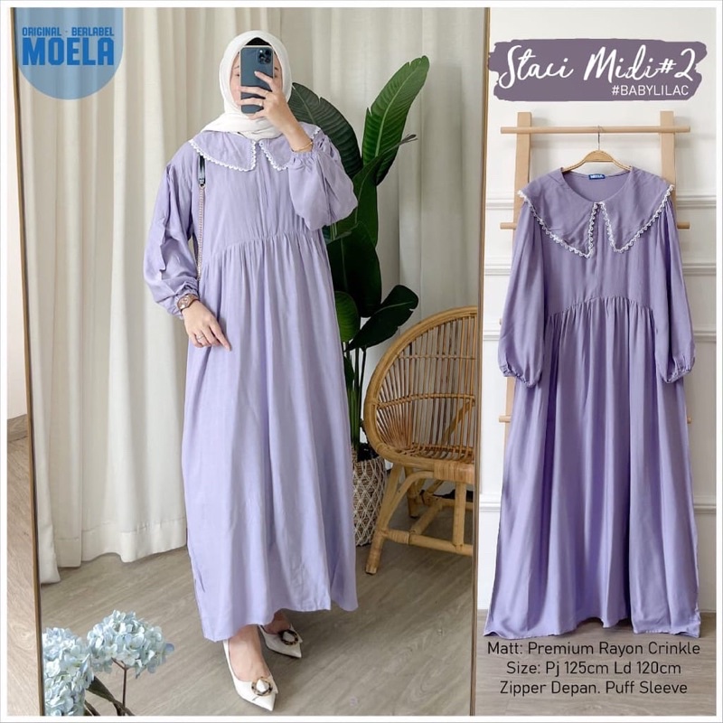 (MGA) GAMIS STACI MIDI DAILY BUSUI DRESS RAYON CRINCLE