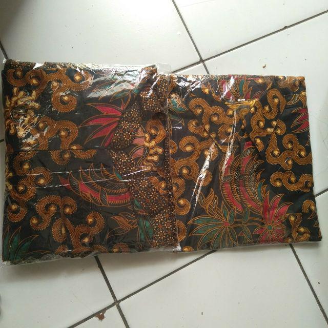 Couple Batik Gamis Sogan Sania Ruffle Syari