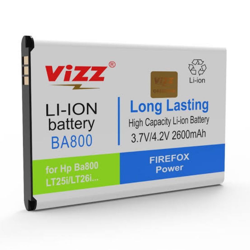 Baterai Batre Vizz Sony BA800 / LT25i / LT26i / Original Vizz