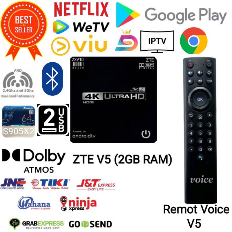 Android Tv Box / STB V5 Android 9 4K Ram 2GB, Root &amp; Unlock Full Aplikasi