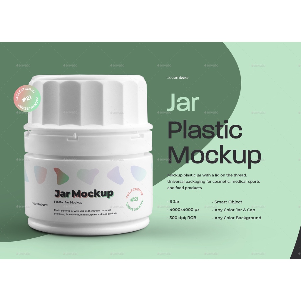 6 Mockups Plastic Small Jar