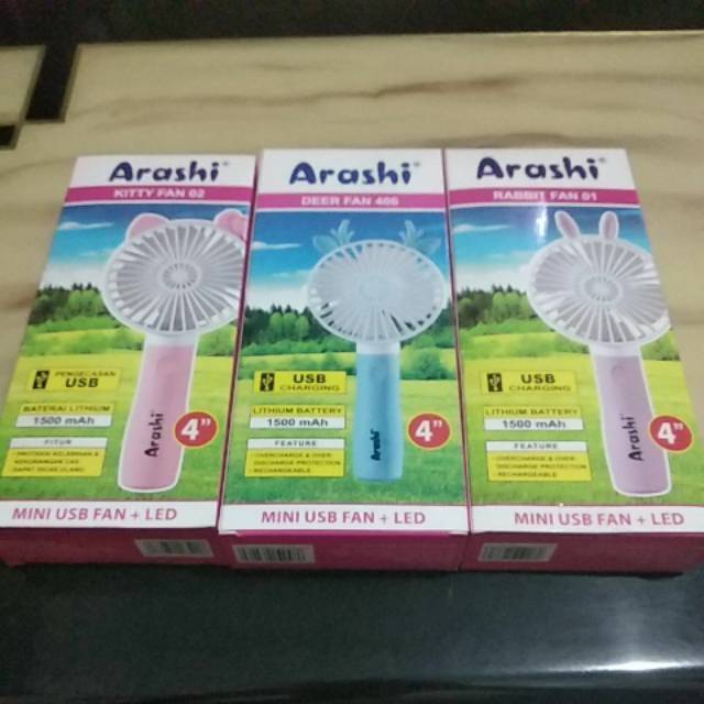 ARASHI mini fan portable kitty 02 /kipas angin usb/kipas angin mini