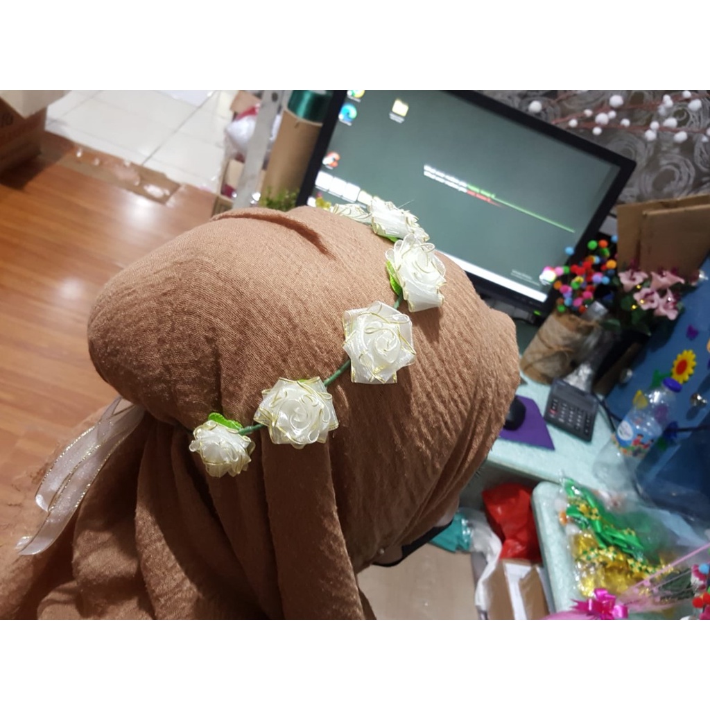 Flower Crown, Flower Headpiece, Mahkota Bunga, Bando Bunga