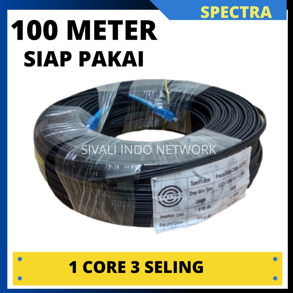 100 METER KABEL FIBER OPTIK SPECTRA KABEL FO  1 CORE  3 SELING SC UPC PRECON